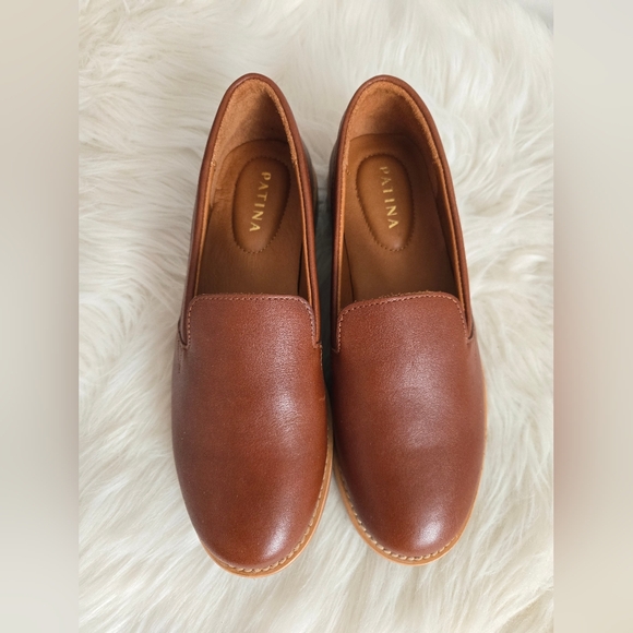 Portland Leather Goods Womens leather Patina loafers in cognac | size 7.5 NWOT - Picture 2 of 8
